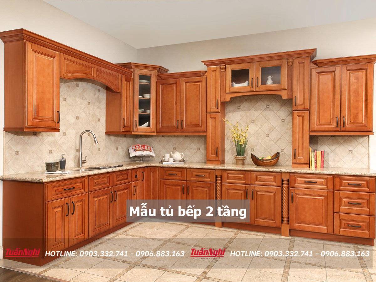 40+ Mẫu tủ bếp 2 tầng đẹp tối ưu không gian bếp 2023 230 mẫu tủ bếp 2 tầng