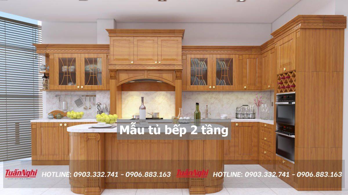 40+ Mẫu tủ bếp 2 tầng đẹp tối ưu không gian bếp 2023 253 mẫu tủ bếp 2 tầng