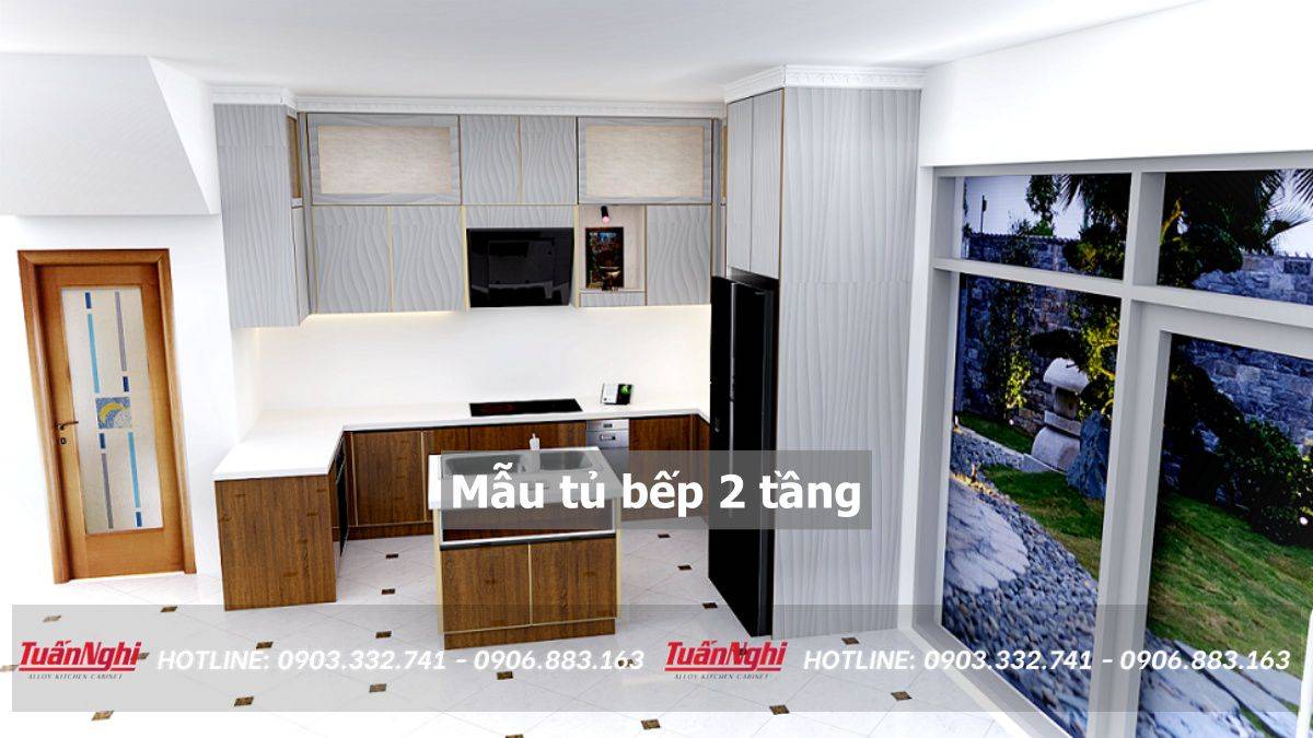 40+ Mẫu tủ bếp 2 tầng đẹp tối ưu không gian bếp 2023 279 mẫu tủ bếp 2 tầng