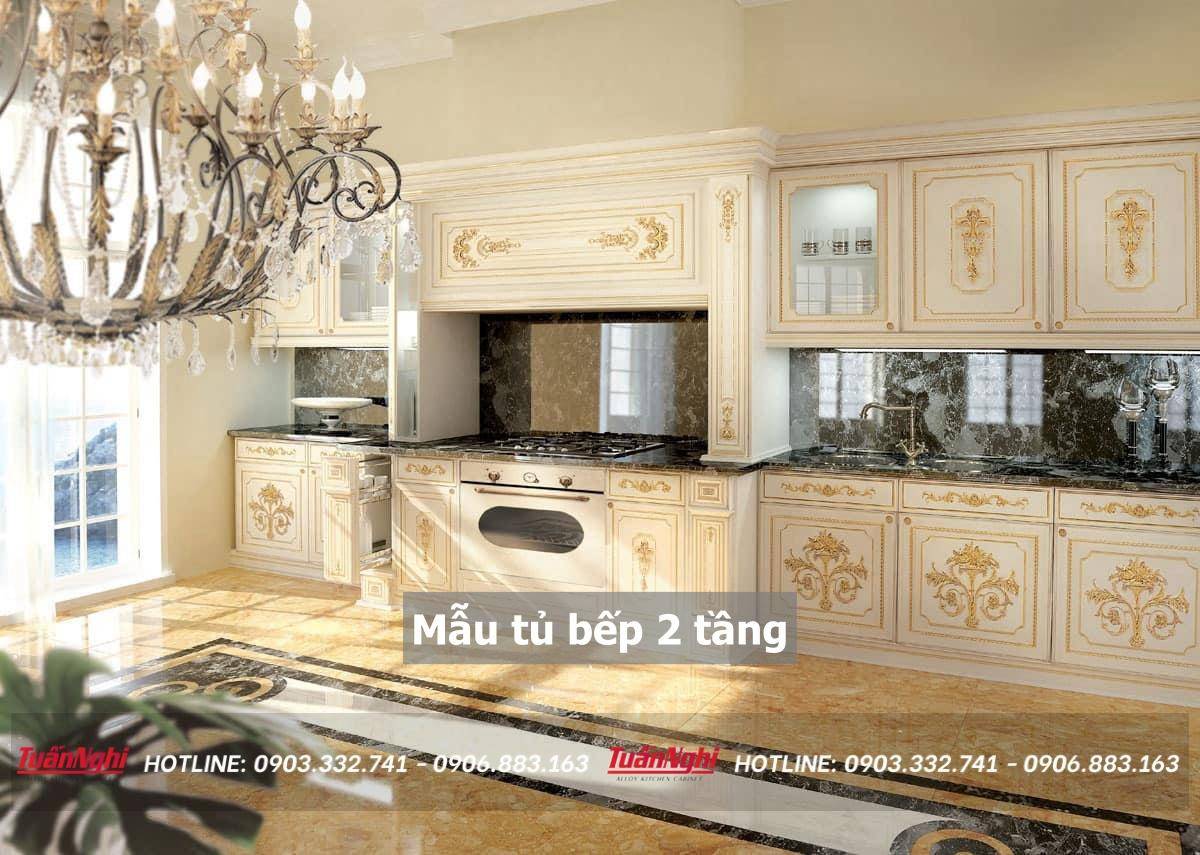 40+ Mẫu tủ bếp 2 tầng đẹp tối ưu không gian bếp 2023 206 mẫu tủ bếp 2 tầng