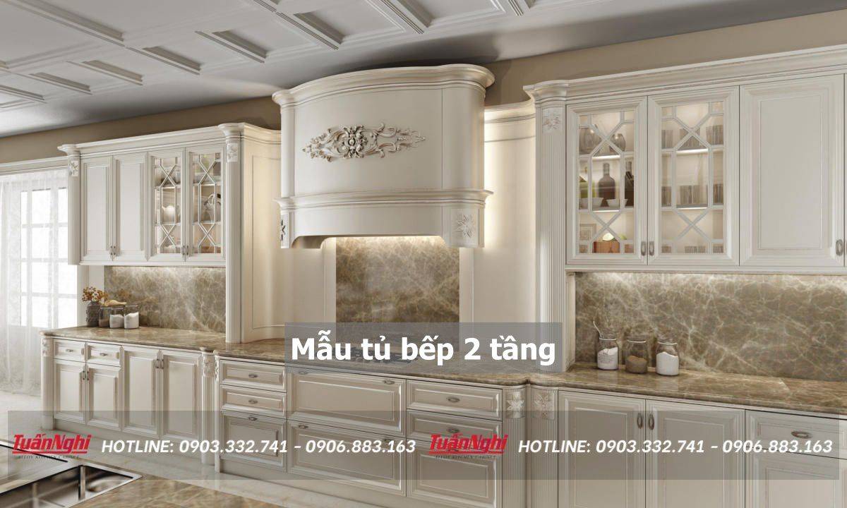 40+ Mẫu tủ bếp 2 tầng đẹp tối ưu không gian bếp 2023 198 mẫu tủ bếp 2 tầng