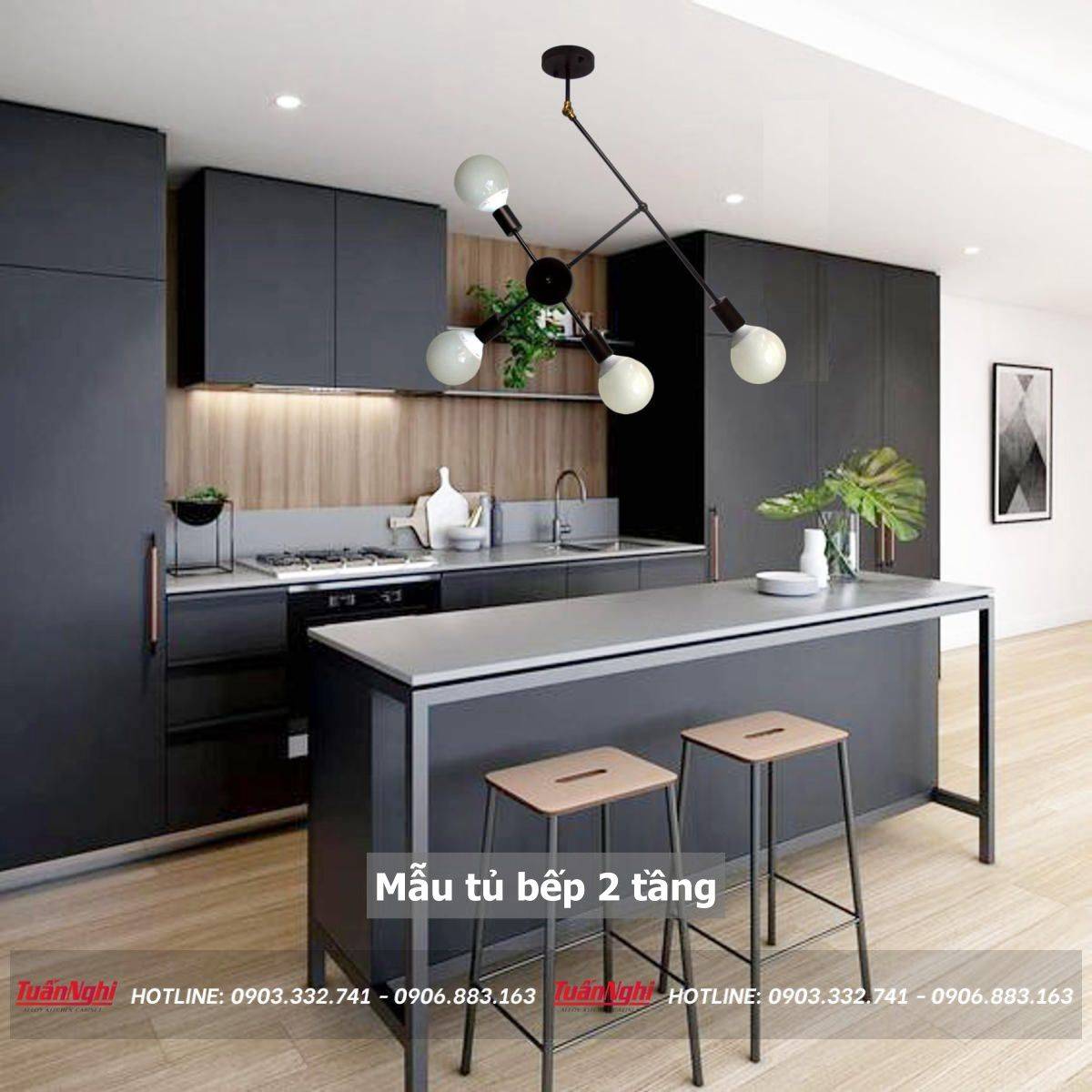 40+ Mẫu tủ bếp 2 tầng đẹp tối ưu không gian bếp 2023 252 mẫu tủ bếp 2 tầng