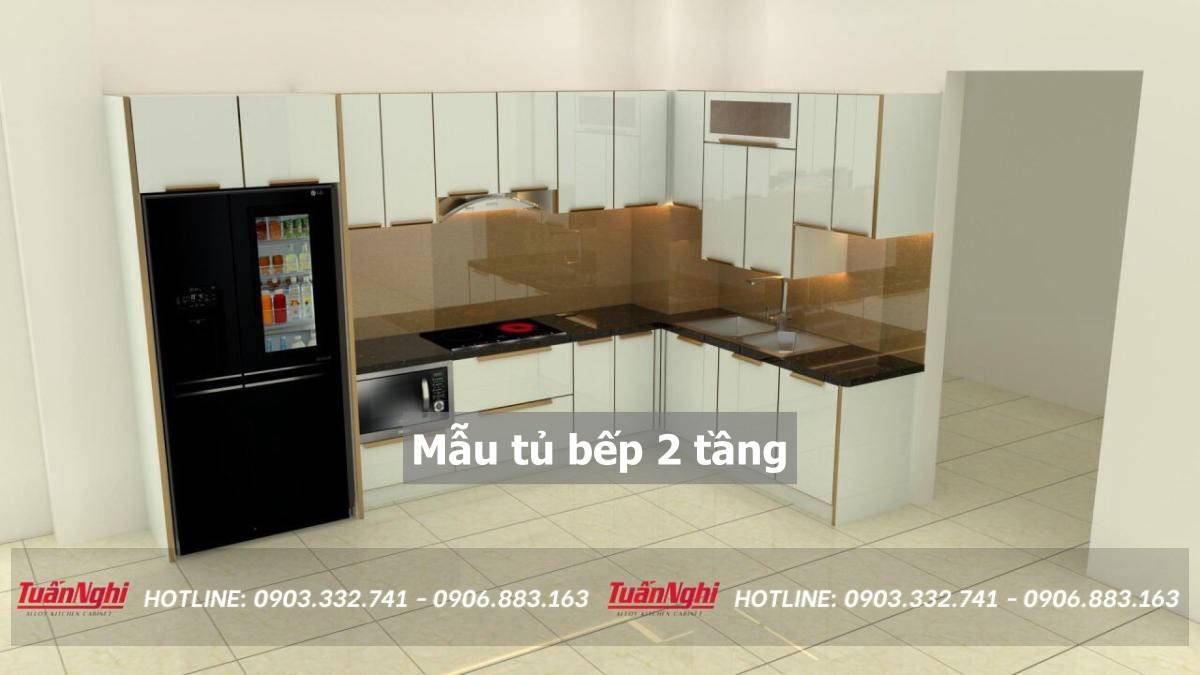 40+ Mẫu tủ bếp 2 tầng đẹp tối ưu không gian bếp 2023 271 mẫu tủ bếp 2 tầng
