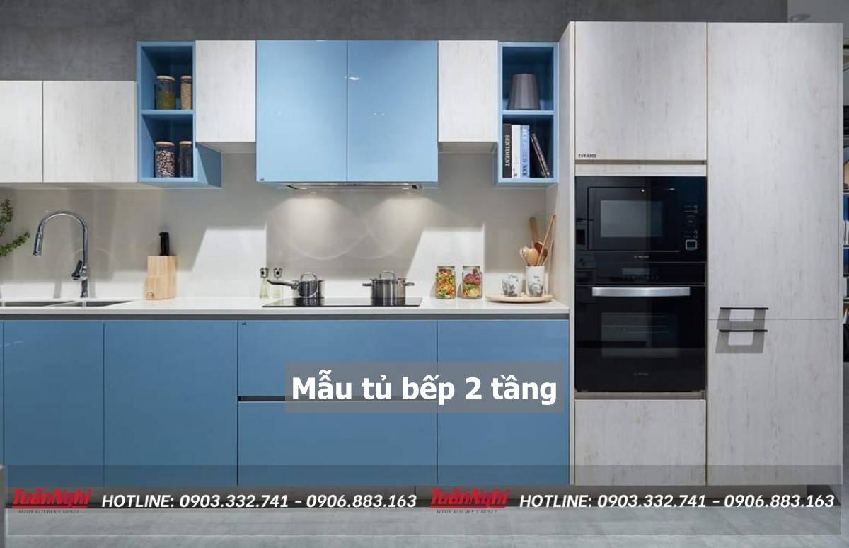 40+ Mẫu tủ bếp 2 tầng đẹp tối ưu không gian bếp 2023 156 mẫu tủ bếp 2 tầng