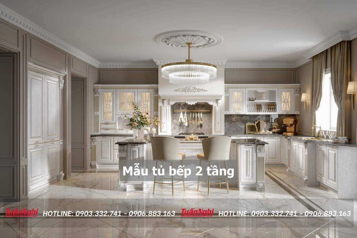 40+ Mẫu tủ bếp 2 tầng đẹp tối ưu không gian bếp 2023 199 mẫu tủ bếp 2 tầng