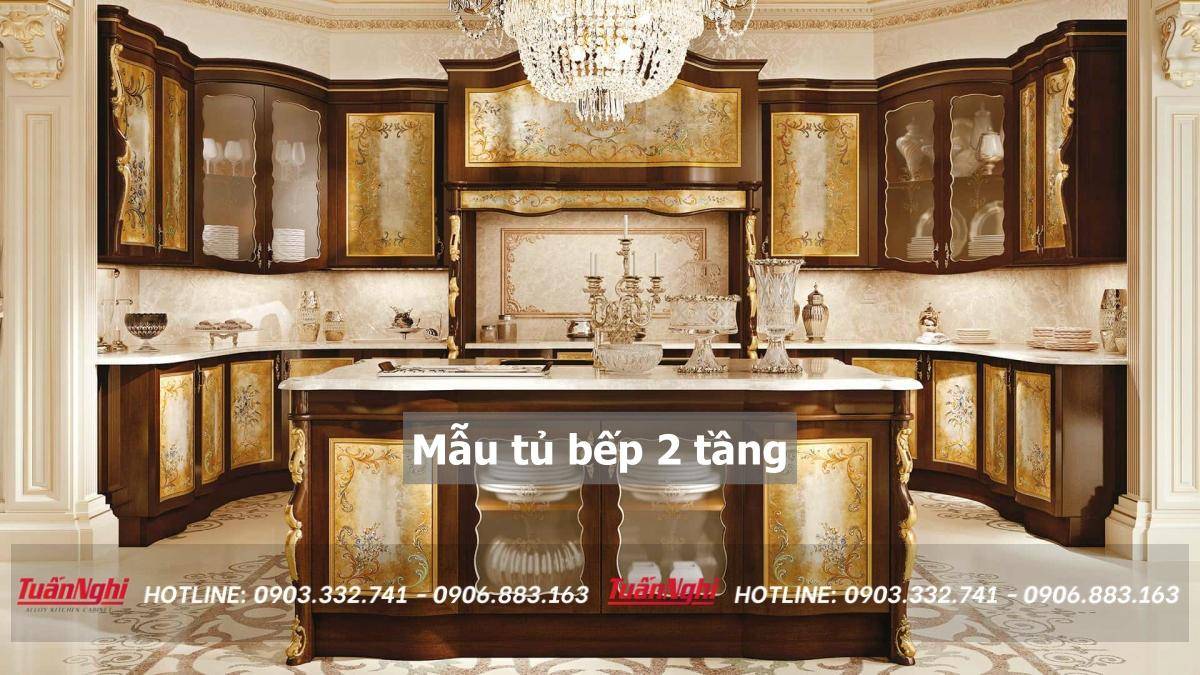 40+ Mẫu tủ bếp 2 tầng đẹp tối ưu không gian bếp 2023 202 mẫu tủ bếp 2 tầng