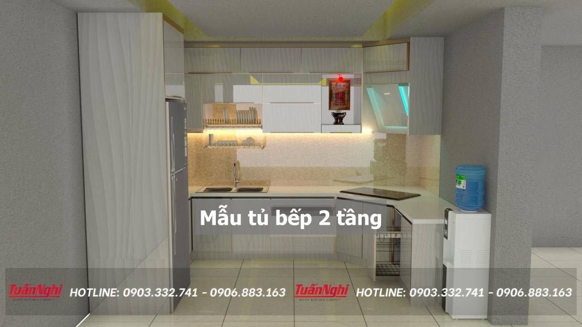 40+ Mẫu tủ bếp 2 tầng đẹp tối ưu không gian bếp 2023 278 mẫu tủ bếp 2 tầng