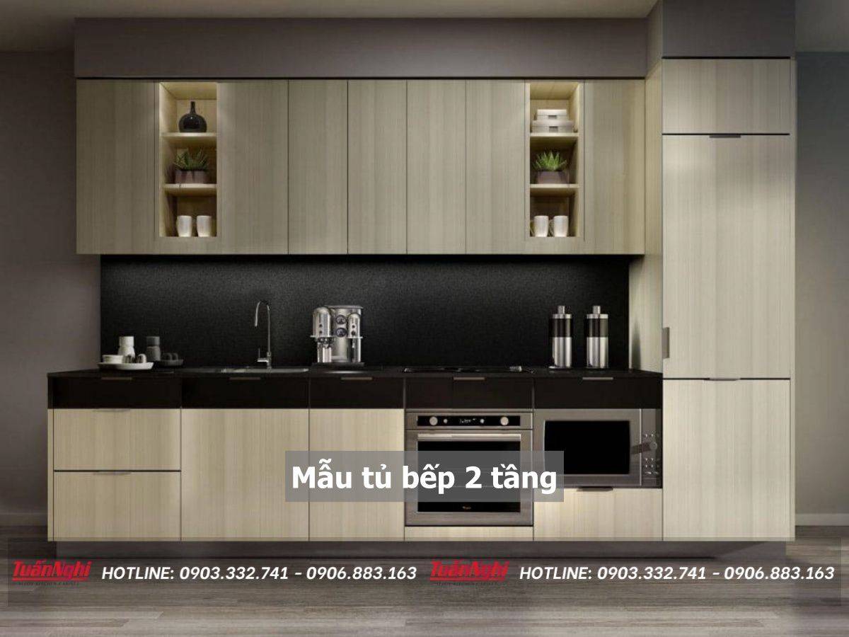 40+ Mẫu tủ bếp 2 tầng đẹp tối ưu không gian bếp 2023 255 mẫu tủ bếp 2 tầng