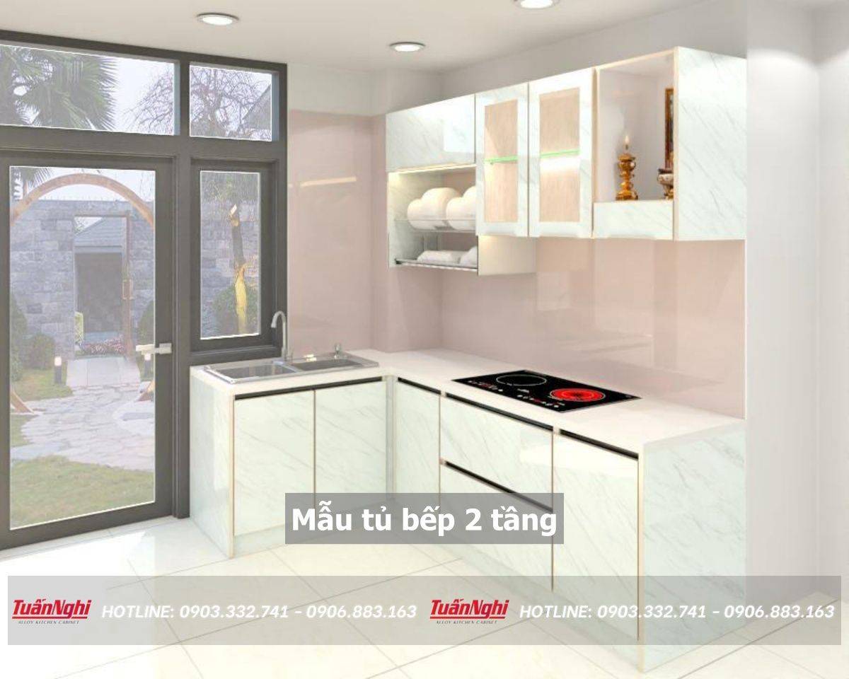 40+ Mẫu tủ bếp 2 tầng đẹp tối ưu không gian bếp 2023 270 mẫu tủ bếp 2 tầng