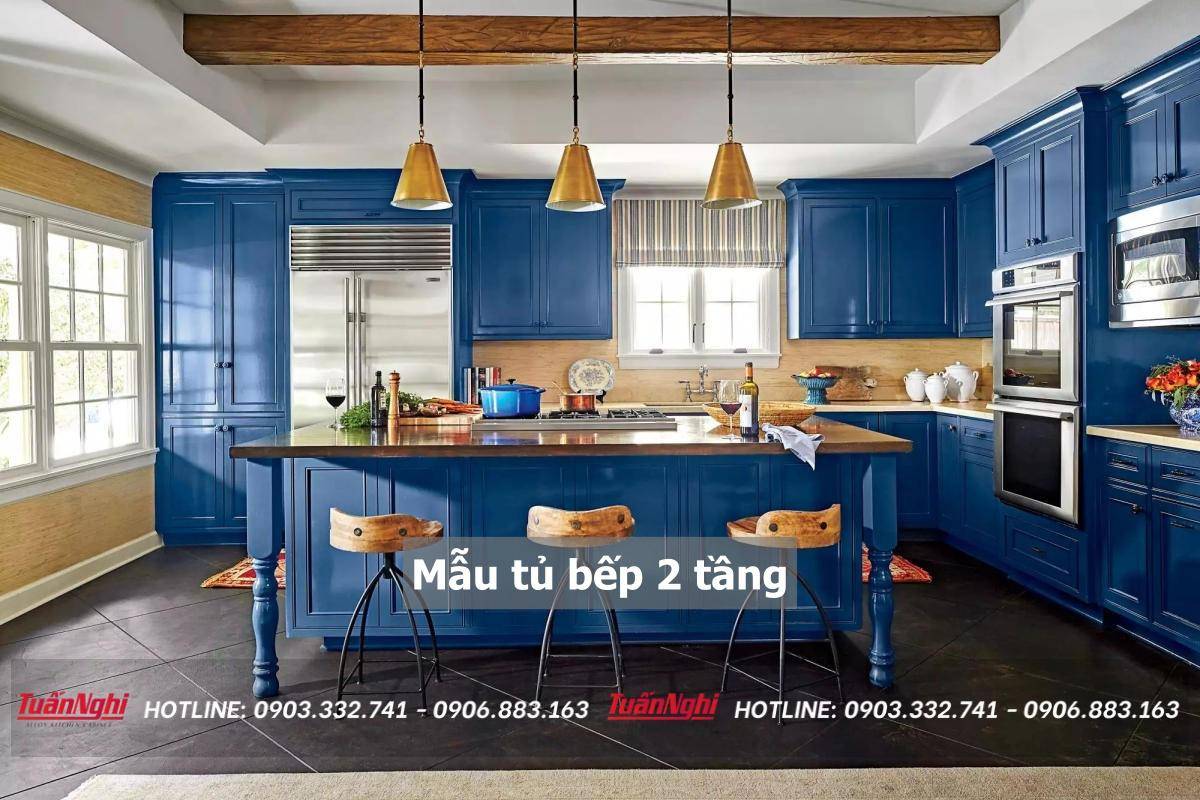 40+ Mẫu tủ bếp 2 tầng đẹp tối ưu không gian bếp 2023 226 mẫu tủ bếp 2 tầng