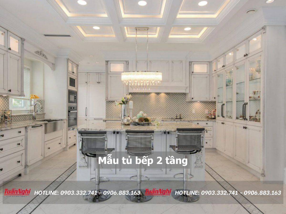 40+ Mẫu tủ bếp 2 tầng đẹp tối ưu không gian bếp 2023 181 mẫu tủ bếp 2 tầng
