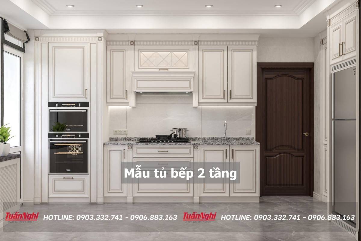 40+ Mẫu tủ bếp 2 tầng đẹp tối ưu không gian bếp 2023 177 mẫu tủ bếp 2 tầng