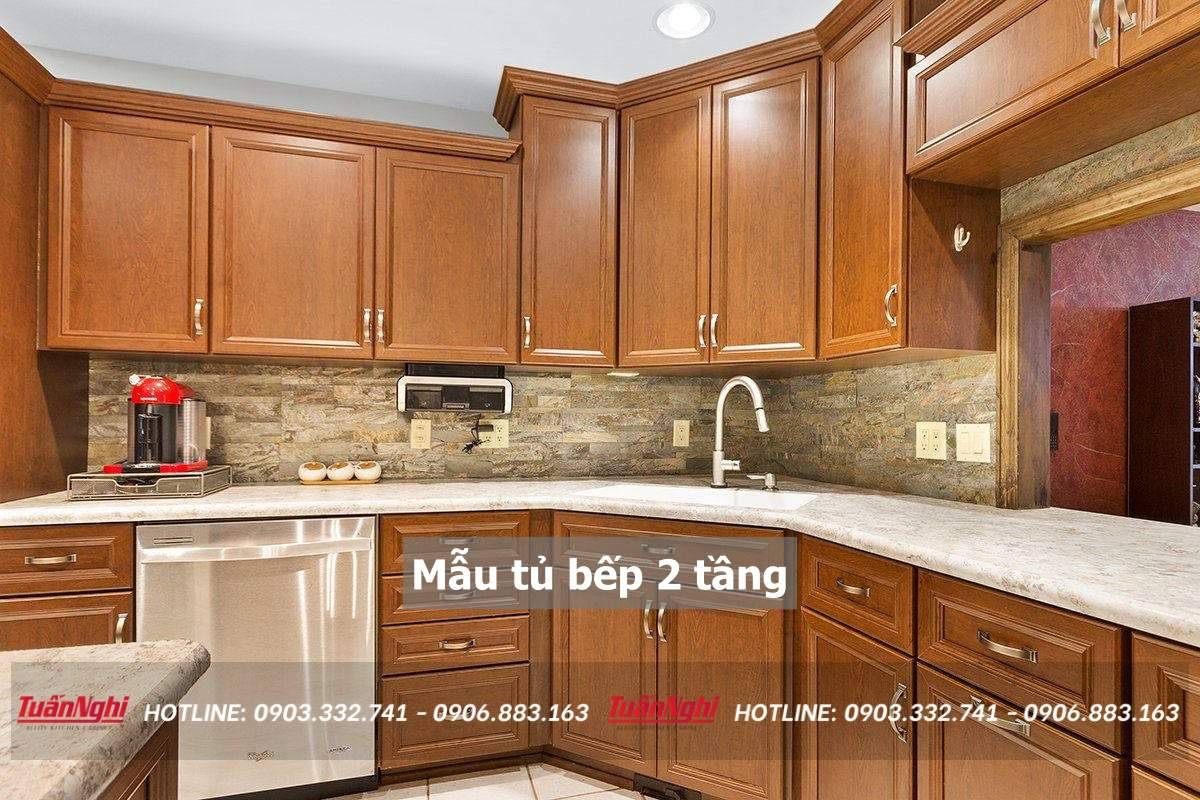 40+ Mẫu tủ bếp 2 tầng đẹp tối ưu không gian bếp 2023 224 mẫu tủ bếp 2 tầng