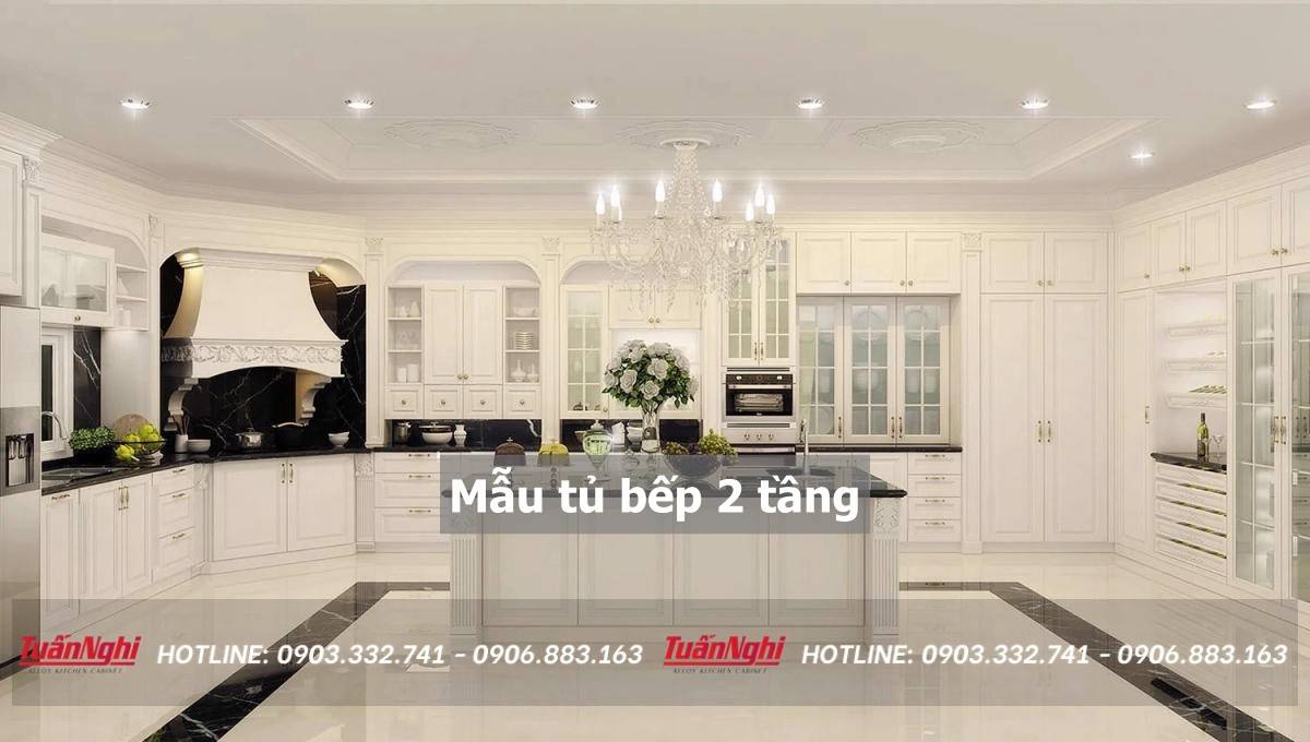 40+ Mẫu tủ bếp 2 tầng đẹp tối ưu không gian bếp 2023 174 mẫu tủ bếp 2 tầng
