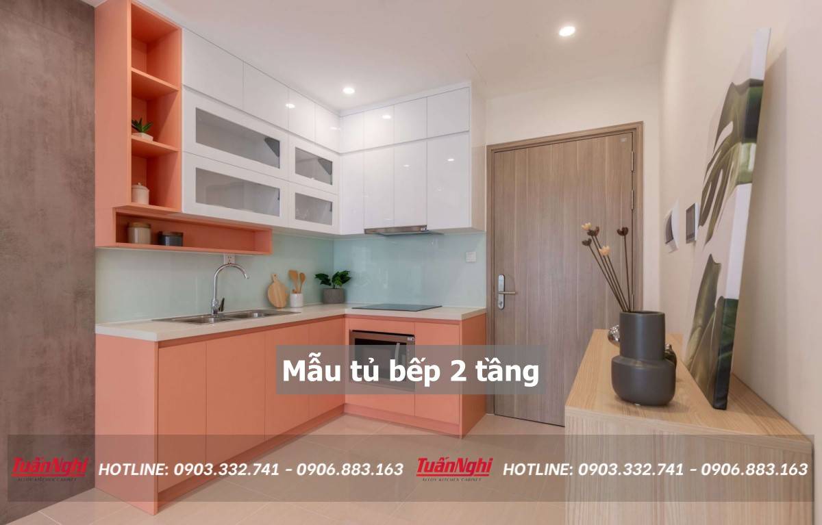 40+ Mẫu tủ bếp 2 tầng đẹp tối ưu không gian bếp 2023 250 mẫu tủ bếp 2 tầng