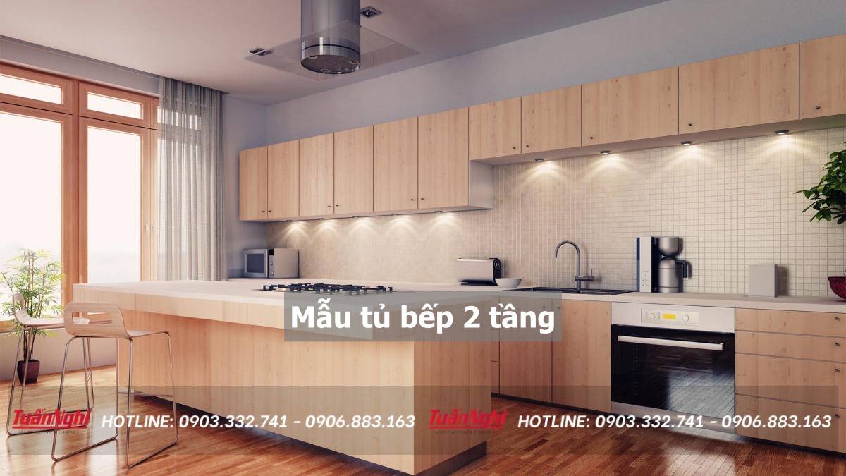 40+ Mẫu tủ bếp 2 tầng đẹp tối ưu không gian bếp 2023 223 mẫu tủ bếp 2 tầng