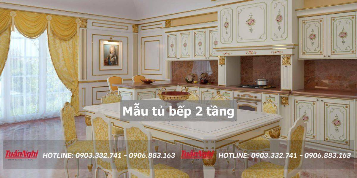 40+ Mẫu tủ bếp 2 tầng đẹp tối ưu không gian bếp 2023 207 mẫu tủ bếp 2 tầng