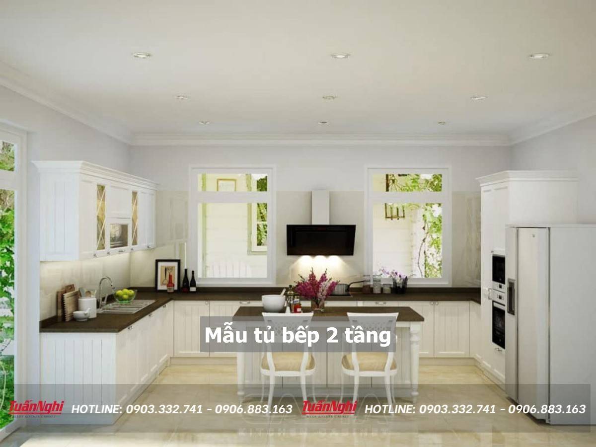 40+ Mẫu tủ bếp 2 tầng đẹp tối ưu không gian bếp 2023 154 mẫu tủ bếp 2 tầng