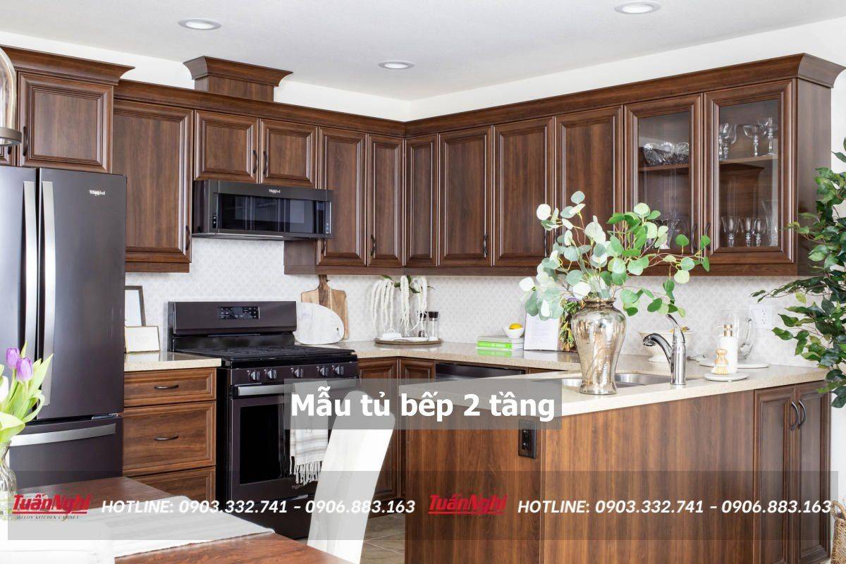 40+ Mẫu tủ bếp 2 tầng đẹp tối ưu không gian bếp 2023 222 mẫu tủ bếp 2 tầng