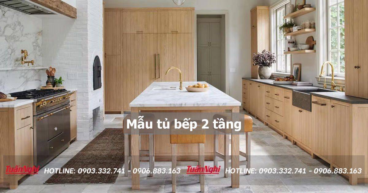 40+ Mẫu tủ bếp 2 tầng đẹp tối ưu không gian bếp 2023 228 mẫu tủ bếp 2 tầng
