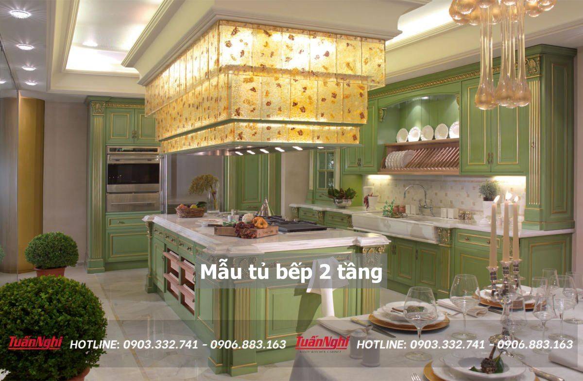 40+ Mẫu tủ bếp 2 tầng đẹp tối ưu không gian bếp 2023 200 mẫu tủ bếp 2 tầng