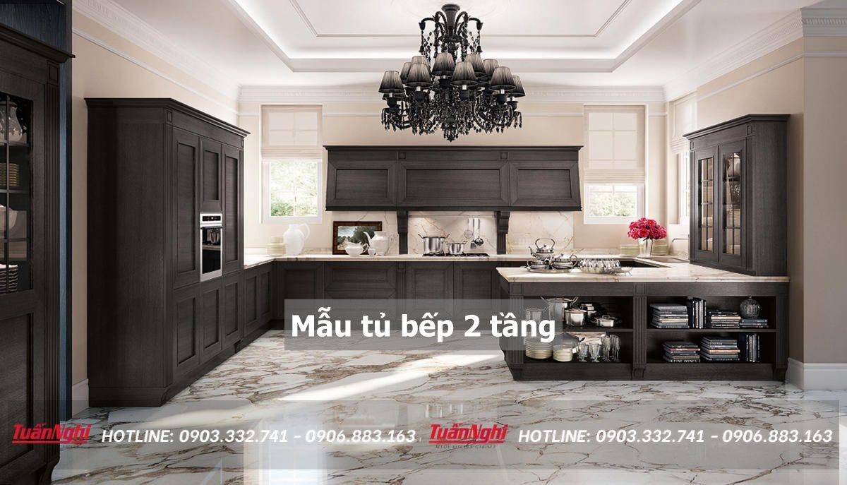 40+ Mẫu tủ bếp 2 tầng đẹp tối ưu không gian bếp 2023 178 mẫu tủ bếp 2 tầng