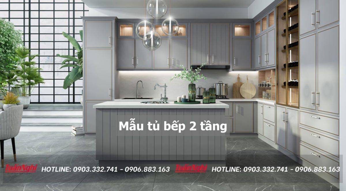 40+ Mẫu tủ bếp 2 tầng đẹp tối ưu không gian bếp 2023 183 mẫu tủ bếp 2 tầng