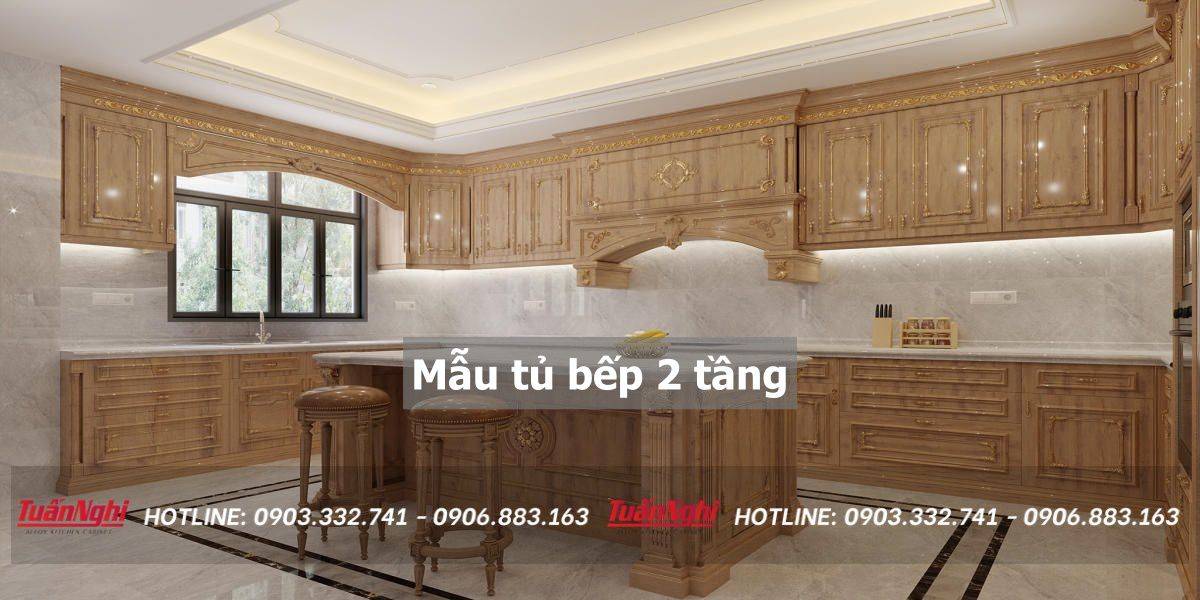 40+ Mẫu tủ bếp 2 tầng đẹp tối ưu không gian bếp 2023 180 mẫu tủ bếp 2 tầng