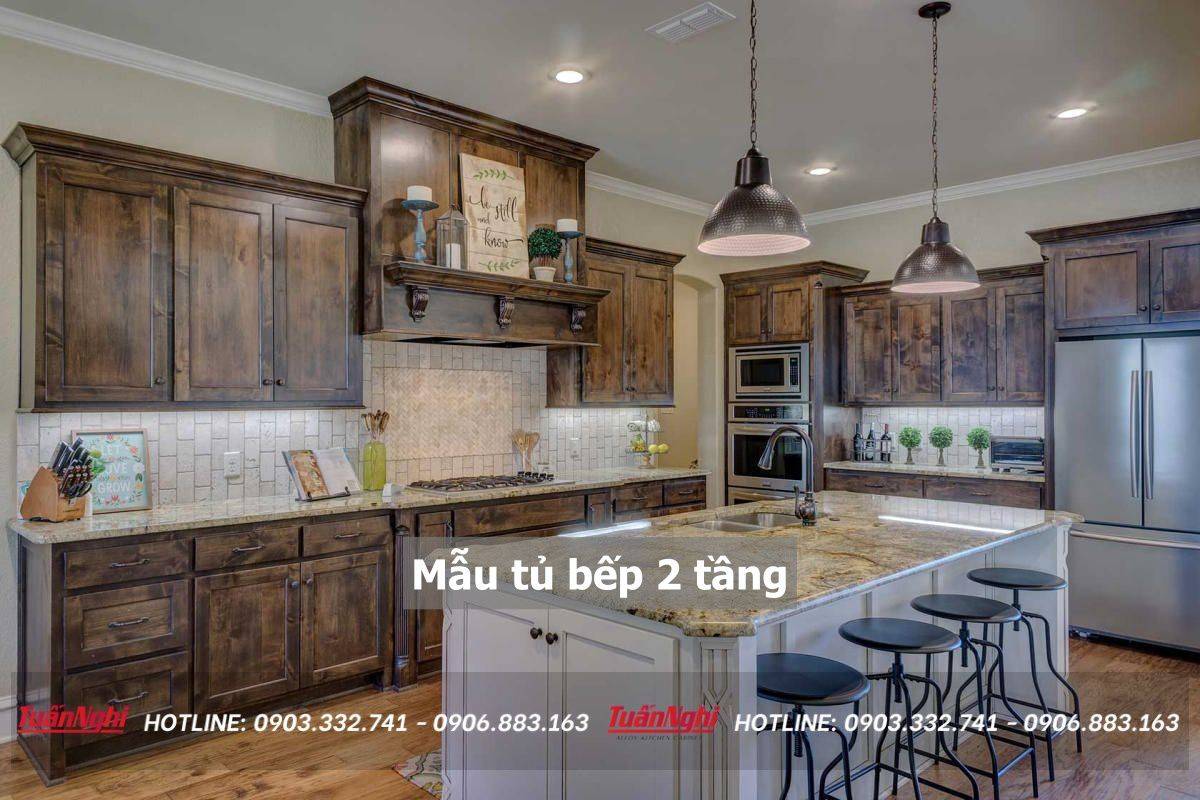 40+ Mẫu tủ bếp 2 tầng đẹp tối ưu không gian bếp 2023 227 mẫu tủ bếp 2 tầng