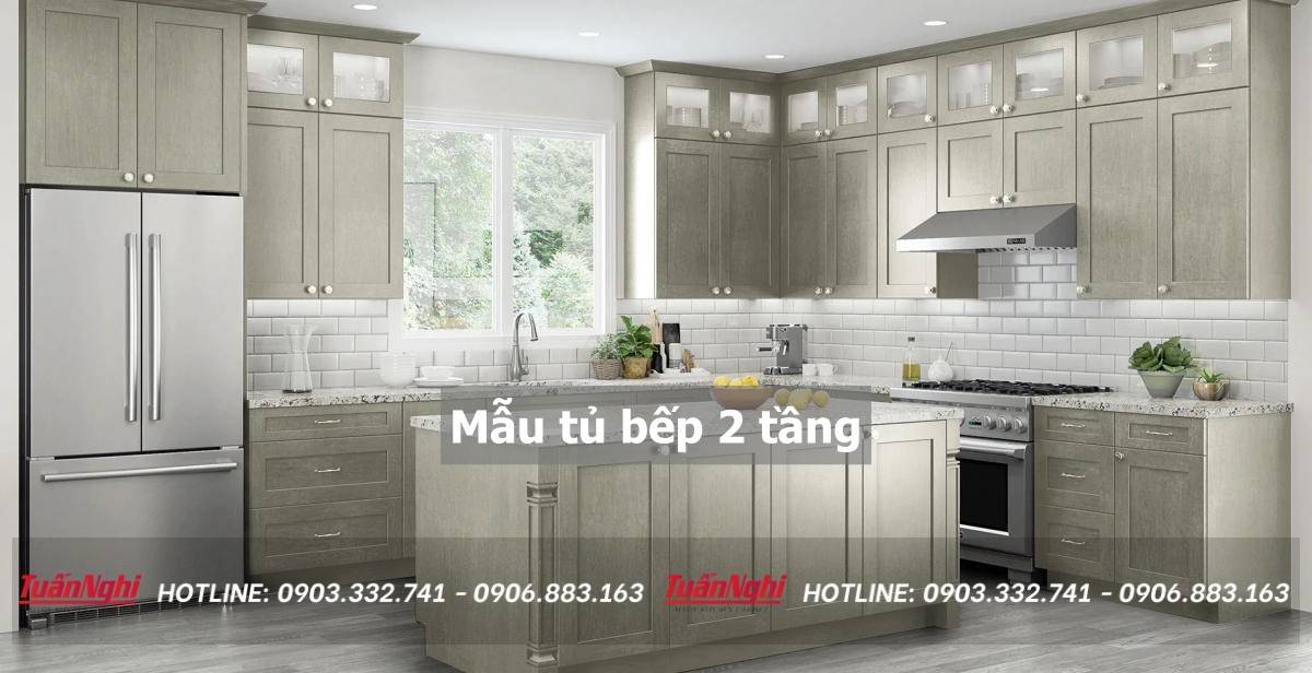 40+ Mẫu tủ bếp 2 tầng đẹp tối ưu không gian bếp 2023 225 mẫu tủ bếp 2 tầng
