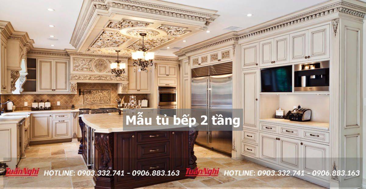 40+ Mẫu tủ bếp 2 tầng đẹp tối ưu không gian bếp 2023 203 mẫu tủ bếp 2 tầng