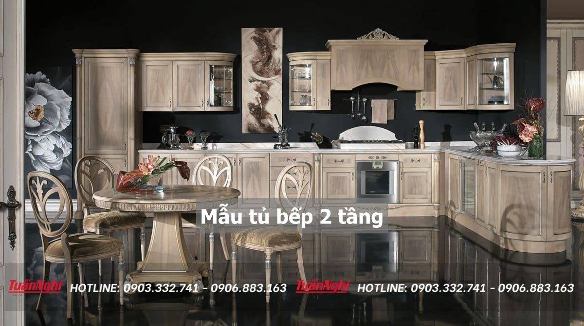 40+ Mẫu tủ bếp 2 tầng đẹp tối ưu không gian bếp 2023 201 mẫu tủ bếp 2 tầng