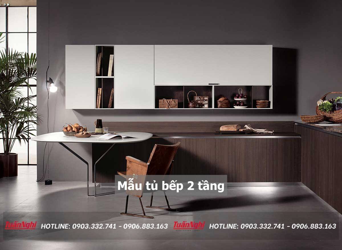 40+ Mẫu tủ bếp 2 tầng đẹp tối ưu không gian bếp 2023 251 mẫu tủ bếp 2 tầng