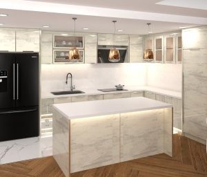 Mẫu Tủ Bếp Kiểu Chữ L Bàn Đảo 13