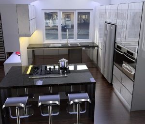 Mẫu tủ bếp kiểu chữ L 017