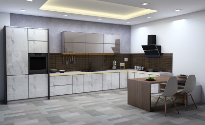 Tủ bếp chữ L hợp kim nhôm có bàn đảo TB06 2 Tủ bếp chữ L hợp kim nhôm có bàn đảo TB06