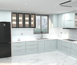 Mẫu tủ bếp kiểu chữ L Bàn Đảo 07