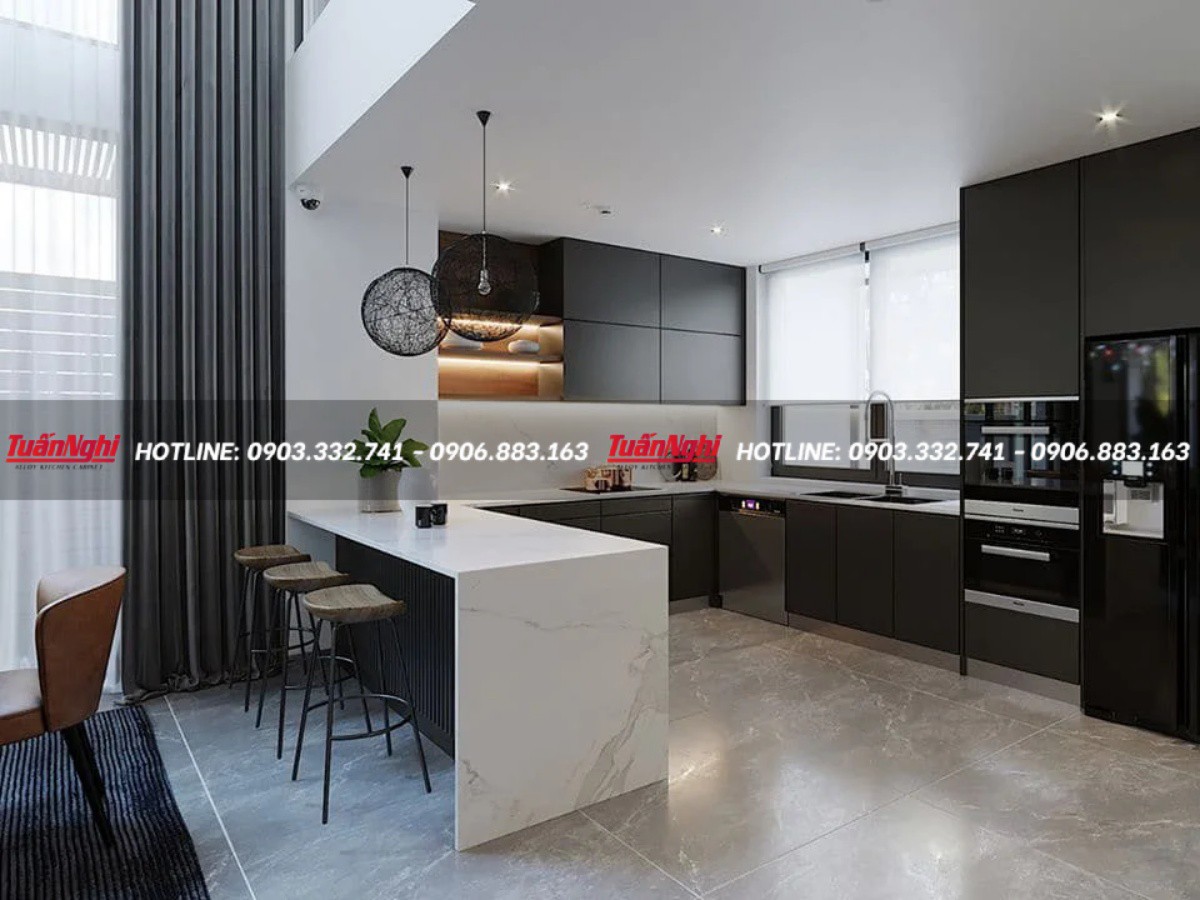 Mẫu tủ bếp đơn giản