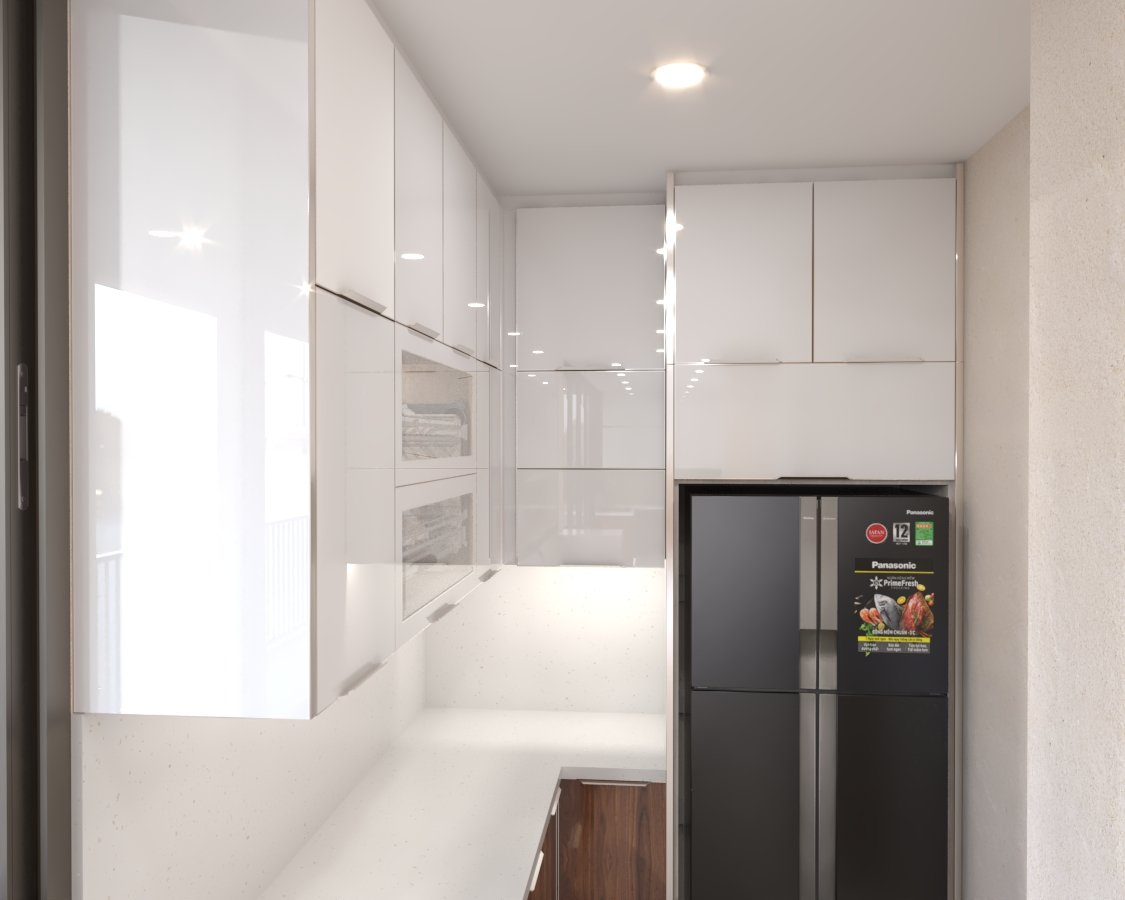 Tủ bếp chữ L hợp kim nhôm TB17 1 Tủ bếp chữ L hợp kim nhôm TB17