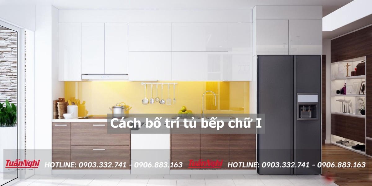 cách bố trí tủ bếp chữ i