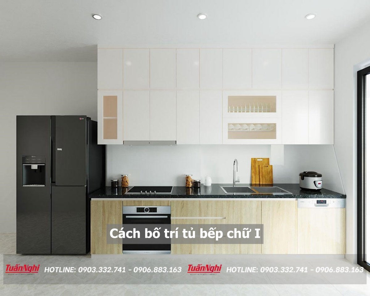 cách bố trí tủ bếp chữ i