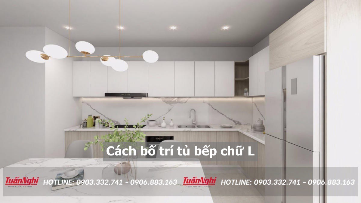 cách bố trí tủ bếp chữ L