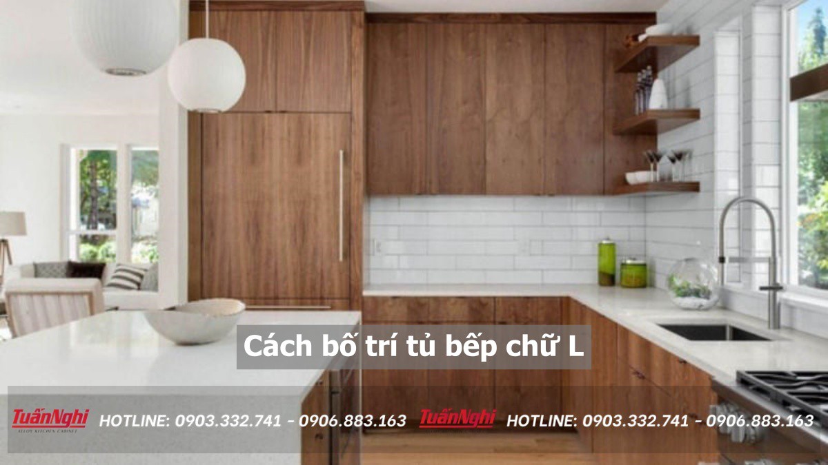 cách bố trí tủ bếp chữ L
