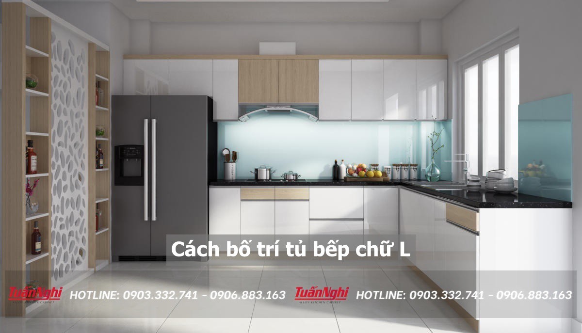cách bố trí tủ bếp chữ L
