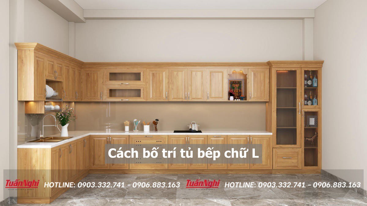 cách bố trí tủ bếp chữ L