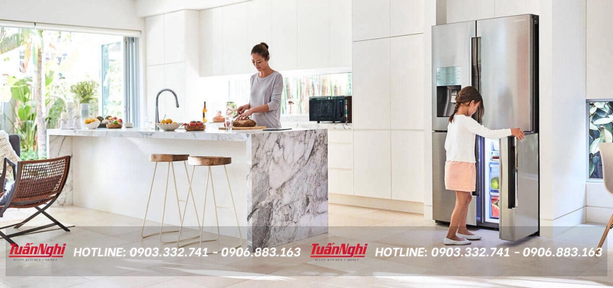 cách bố trí tủ lạnh trong phòng bếp
