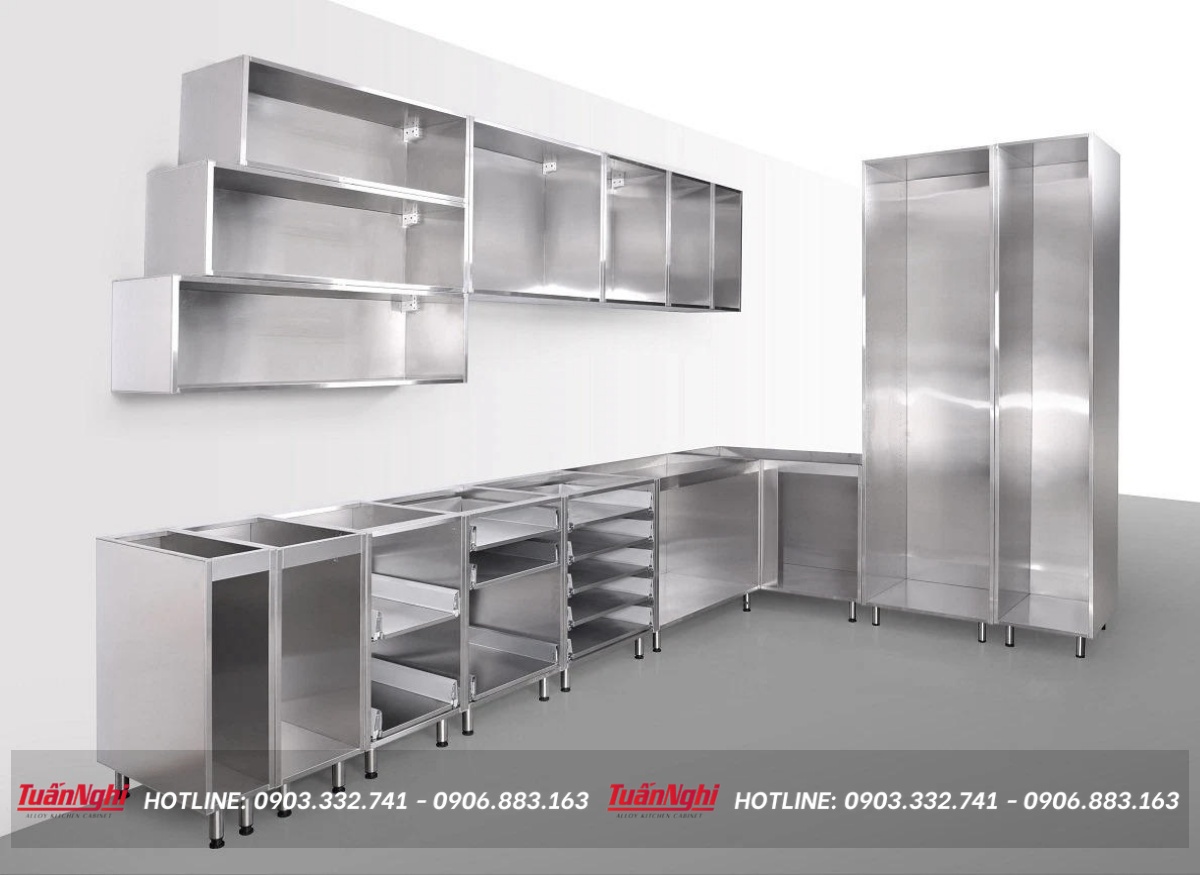 giá tủ bếp cánh kính
