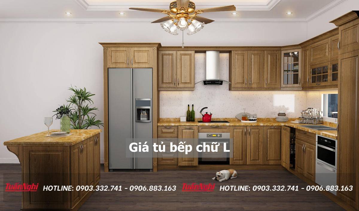 giá tủ bếp chữ L