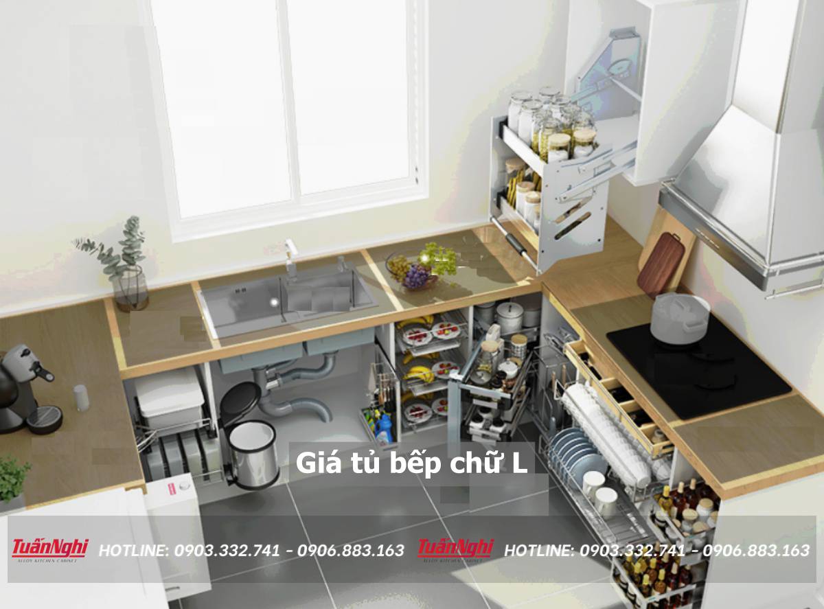 giá tủ bếp chữ L
