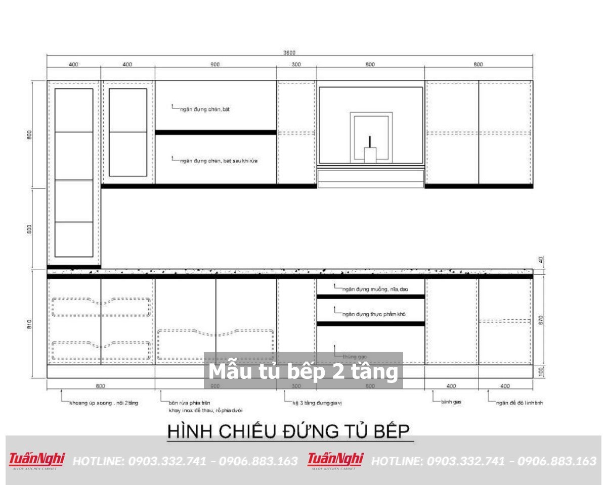 40+ Mẫu tủ bếp 2 tầng đẹp tối ưu không gian bếp 2023 294 mẫu tủ bếp 2 tầng